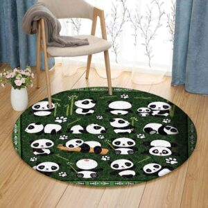 Panda Baby Round Carpet Floor Rug Living Room Bedroom Decor Round Area Rug Carpet
