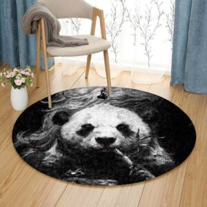 Panda Bear Round Carpet Floor Rug Living Room Bedroom Decor Round Area Rug Carpet