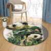 Panda Round Carpet Floor Rug Living Room Bedroom Decor Round Area Rug Carpet