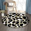 Panther Pattern Round Carpet Floor Rug Living Room Bedroom Decor Round Area Rug Carpet