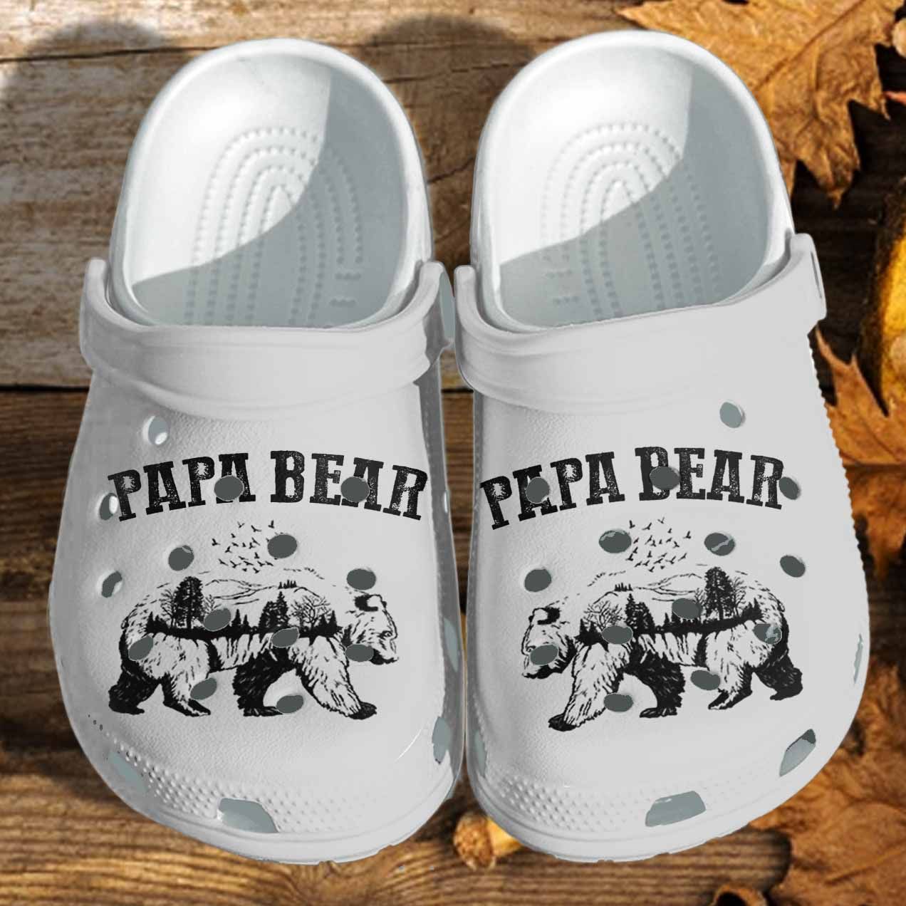 Papa Bear Shoes Crocs Clog For Fathers Day – Camping Dad Bear Shoes For Men Grandpa Gifts Papa Bear Shoes Crocs Clog For Fathers Day – Camping Dad Bear Shoes For Men Grandpa Gifts