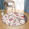 Paris Dogs Round Carpet Floor Rug Living Room Bedroom Decor Round Area Rug Carpet