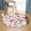 Paris Dogs Round Carpet Floor Rug Living Room Bedroom Decor Round Area Rug Carpet