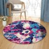 Parrot And Flower Round Carpet Floor Rug Living Room Bedroom Decor Round Area Rug Carpet