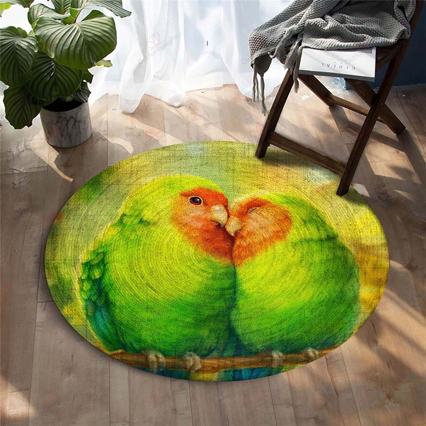 Parrot Couple Round Carpet Floor Rug Living Room Bedroom Decor Round Area Rug Carpet Parrot Couple Round Carpet Floor Rug Living Room Bedroom Decor Round Area Rug Carpet