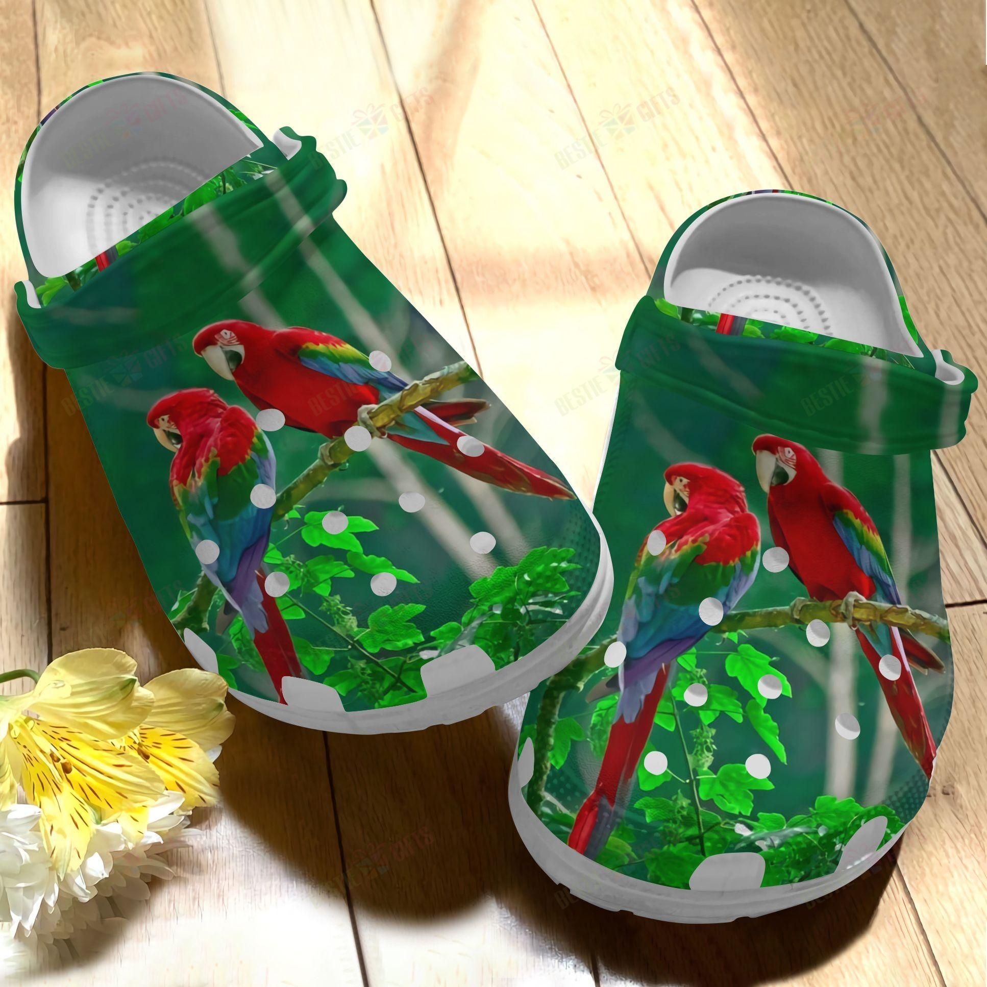 Parrot Crocs Clog Classic Clog Whitesole Lovely Couple Shoes Parrot Crocs Clog Classic Clog Whitesole Lovely Couple Shoes