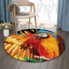 Parrot Round Carpet Floor Rug Living Room Bedroom Decor Round Area Rug Carpet