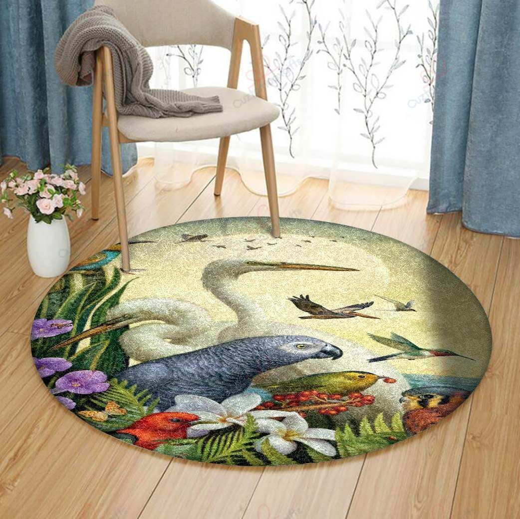 Parrot Hummingbird Stork Round Carpet Floor Rug Living Room Bedroom Decor Round Area Rug Carpet Parrot Hummingbird Stork Round Carpet Floor Rug Living Room Bedroom Decor Round Area Rug Carpet