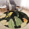 Parrot Leaf Round Carpet Floor Rug Living Room Bedroom Decor Round Area Rug Carpet