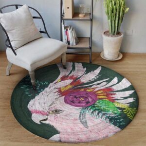 Parrot Lovely Round Rug Throw Round Carpet Floor Rug Living Room Bedroom Decor Round Area Rug Carpet