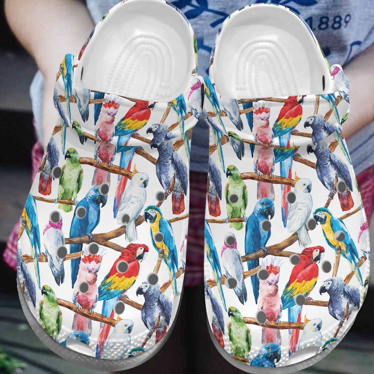 Parrot Personalize Clog Custom Crocs Fashionstyle Comfortable For Women Men Kid Print 3D Whitesole Parrot Pattern Parrot Personalize Clog Custom Crocs Fashionstyle Comfortable For Women Men Kid Print 3D Whitesole Parrot Pattern