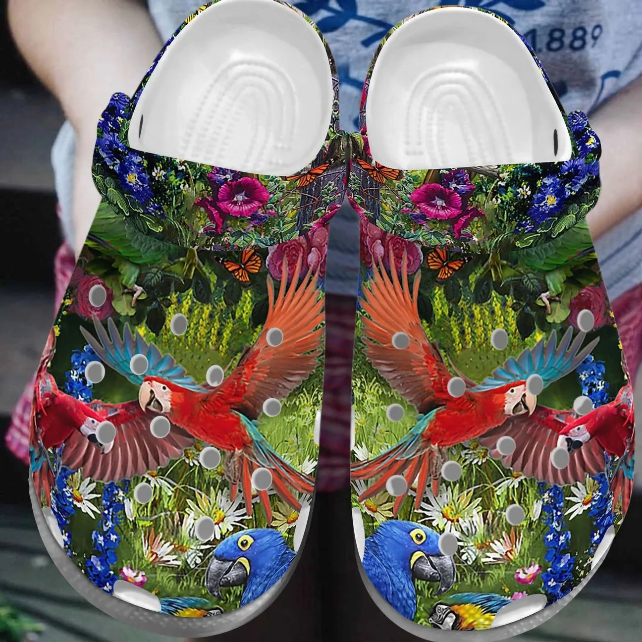 Parrot Roses Parrot Lovers Personalize Clog Custom Crocs Fashionstyle Comfortable For Women Men Kid Print 3D Parrot Roses Parrot Lovers Personalize Clog Custom Crocs Fashionstyle Comfortable For Women Men Kid Print 3D