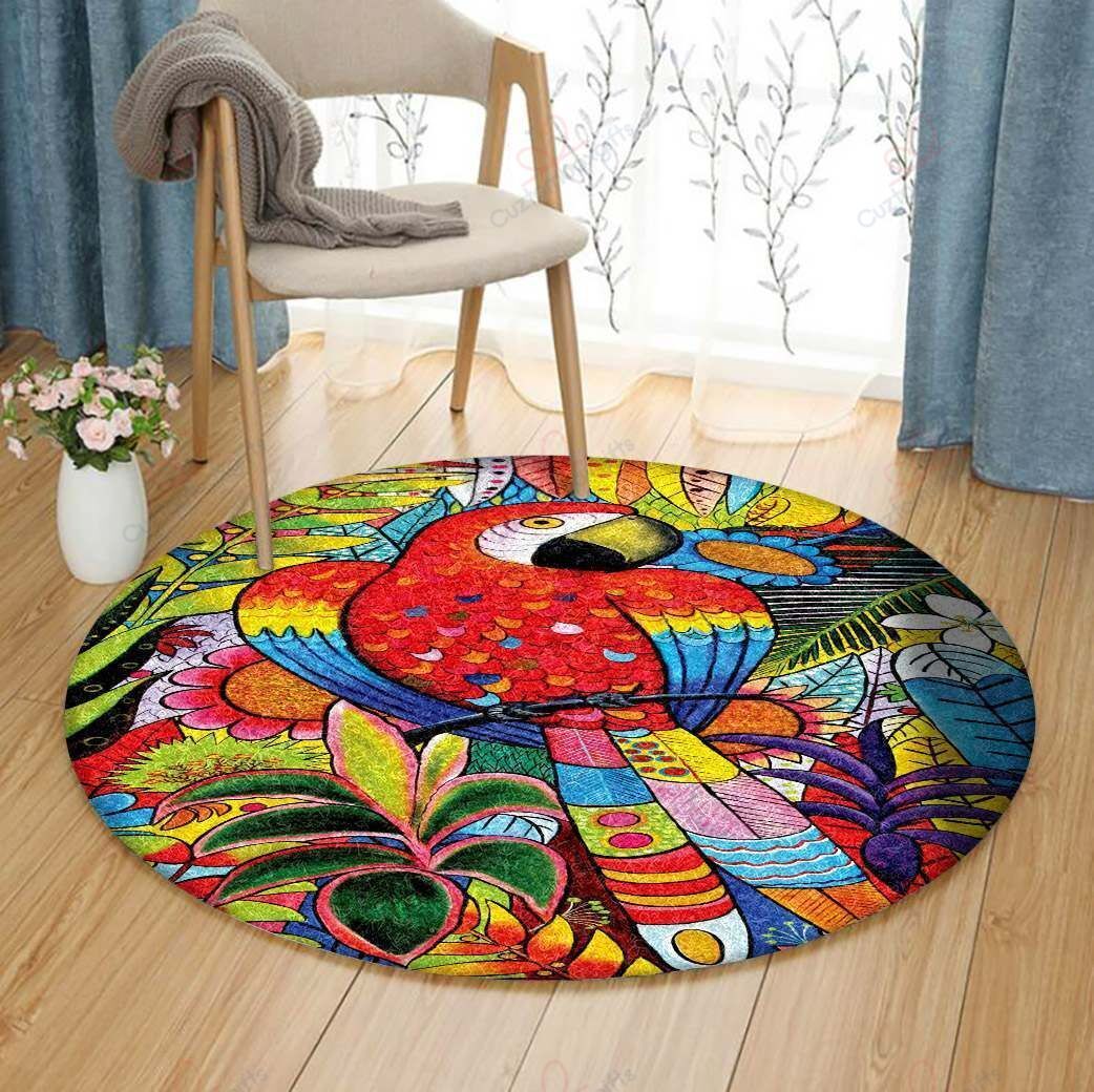 Parrot Toucan Round Carpet Floor Rug Living Room Bedroom Decor Round Area Rug Carpet Parrot Toucan Round Carpet Floor Rug Living Room Bedroom Decor Round Area Rug Carpet