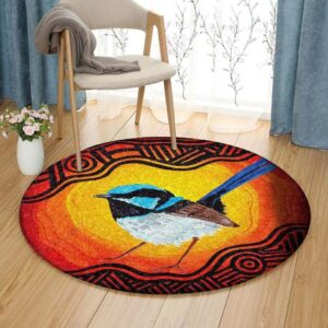 Passerine Round Carpet Floor Rug Living Room Bedroom Decor Round Area Rug Carpet