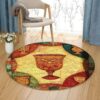 Passover Cups Round Carpet Floor Rug Living Room Bedroom Decor Round Area Rug Carpet