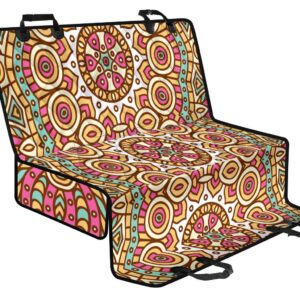 Pastel Ethnic Mandala Print Pet Car Back Seat Cover - e23569c90292