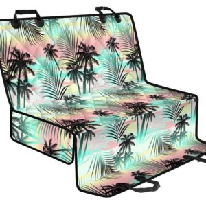 Pastel Palm Tree Pattern Print Pet Car Back Seat Cover - c9bc50d9ce57