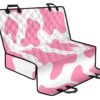 Pastel Pink And White Cow Print Pet Car Back Seat Cover - cef47a0be349