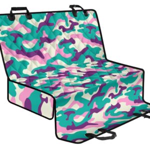 Pastel Teal And Purple Camouflage Print Pet Car Back Seat Cover - 4a557e2b8fbe