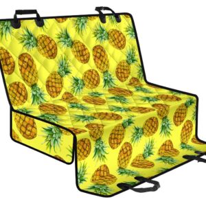 Pastel Yellow Pineapple Pattern Print Pet Car Back Seat Cover - 9967e55b1940
