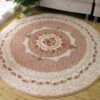 Pastoral Style Rose Flower Round Carpet Floor Rug Living Room Bedroom Decor Round Area Rug Carpet