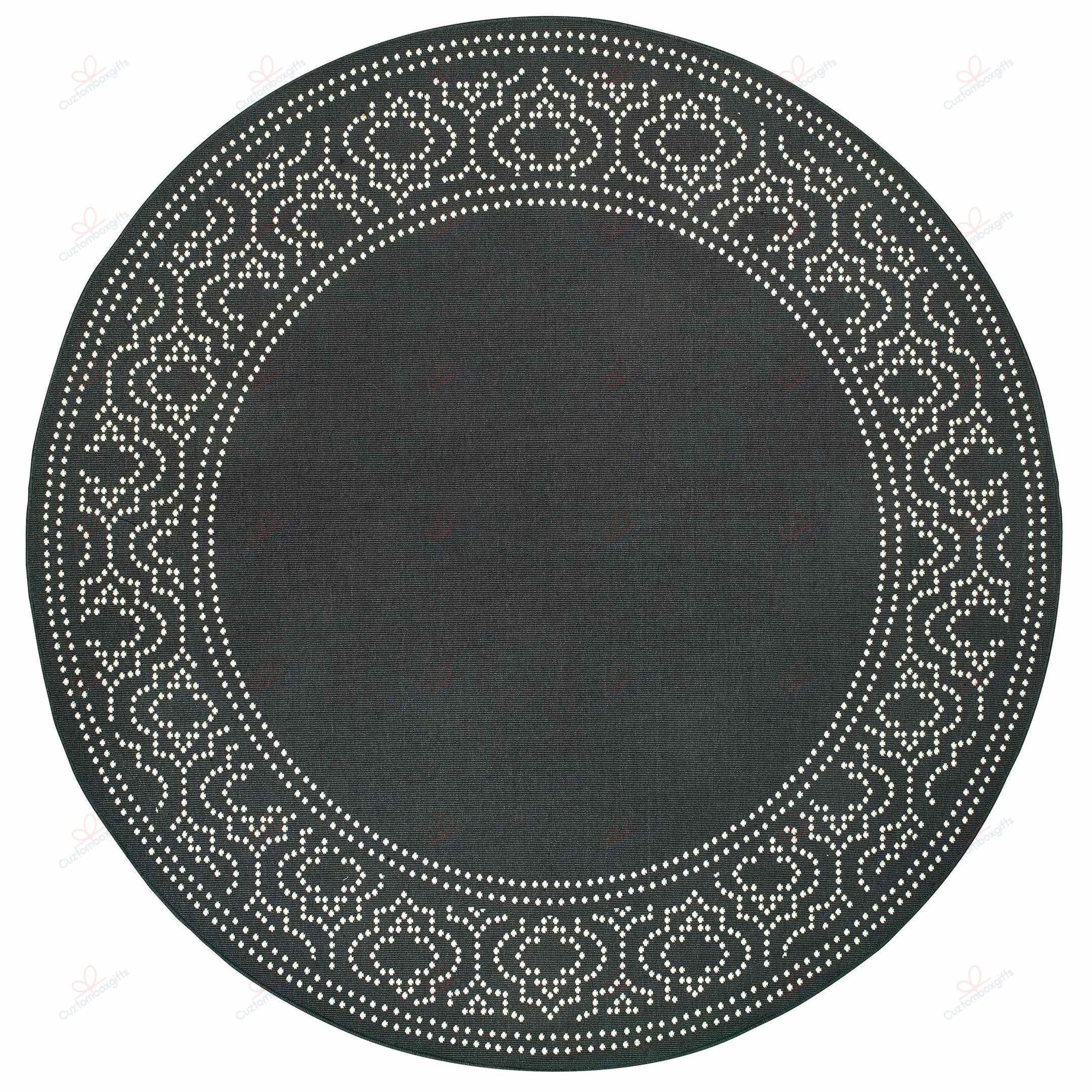 Pavlof Bay Border Black Round Carpet Floor Rug Living Room Bedroom Decor Round Area Rug Carpet Pavlof Bay Border Black Round Carpet Floor Rug Living Room Bedroom Decor Round Area Rug Carpet