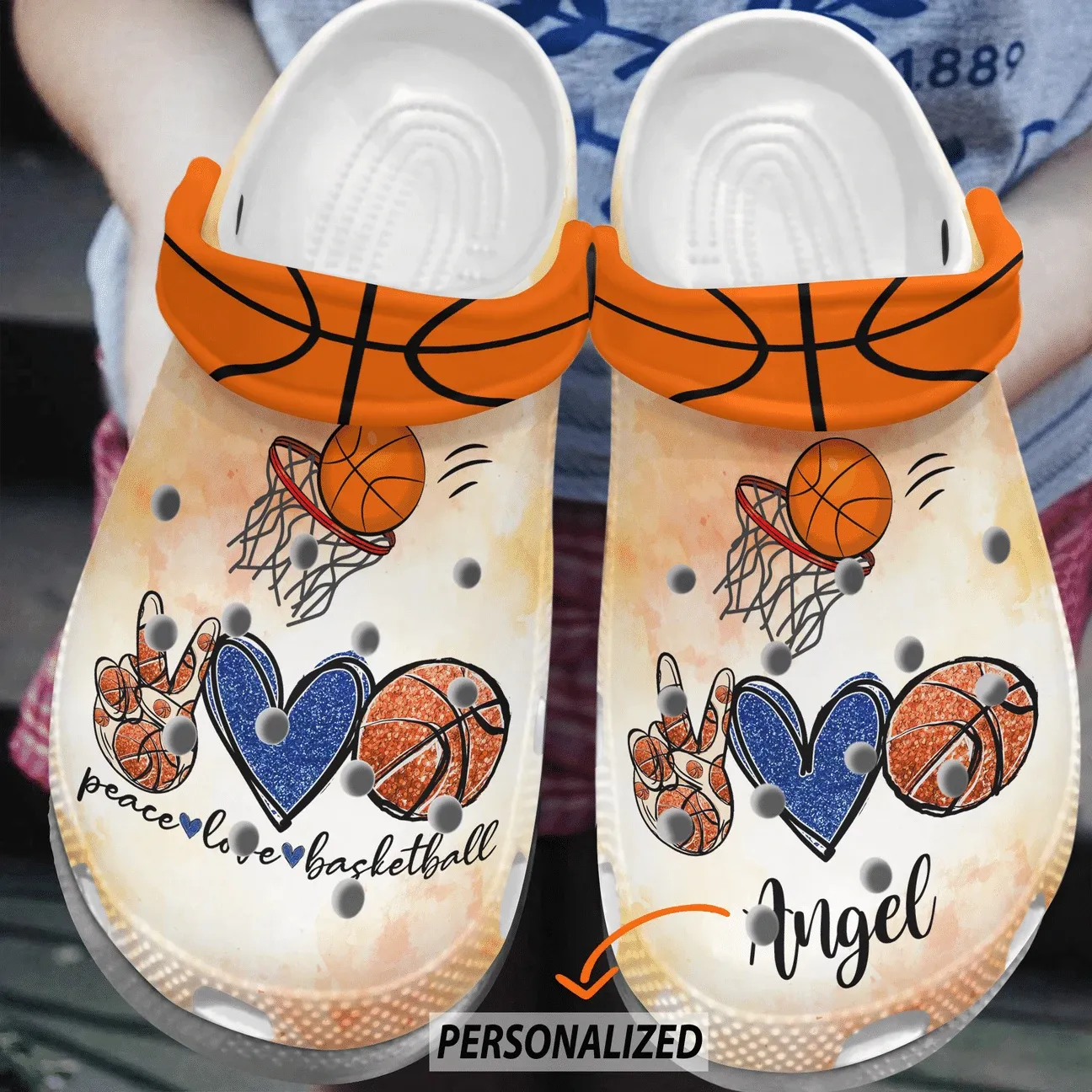 Peace Love Basketball Personalized Clog Custom Crocs Comfortablefashion Style Comfortable For Women Men Kid Print 3D Peace Love Basketball Personalized Clog Custom Crocs Comfortablefashion Style Comfortable For Women Men Kid Print 3D