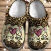 Peace Love Nursing Crocs Clog Shoes – Leopard Skin Crocbland Clog Birthday Gift For Woman Girl Friend