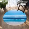 Peace Of The Beach Round Carpet Floor Rug Living Room Bedroom Decor Round Area Rug Carpet
