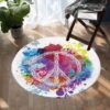 Peace On The Beach Round Carpet Floor Rug Living Room Bedroom Decor Round Area Rug Carpet