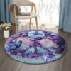 Peace Rose Round Carpet Floor Rug Living Room Bedroom Decor Round Area Rug Carpet