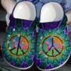 Peace Trippy Hippie Shoes Crocs Clog – Hippie Flower Clog Birthday Gift For Man Woman