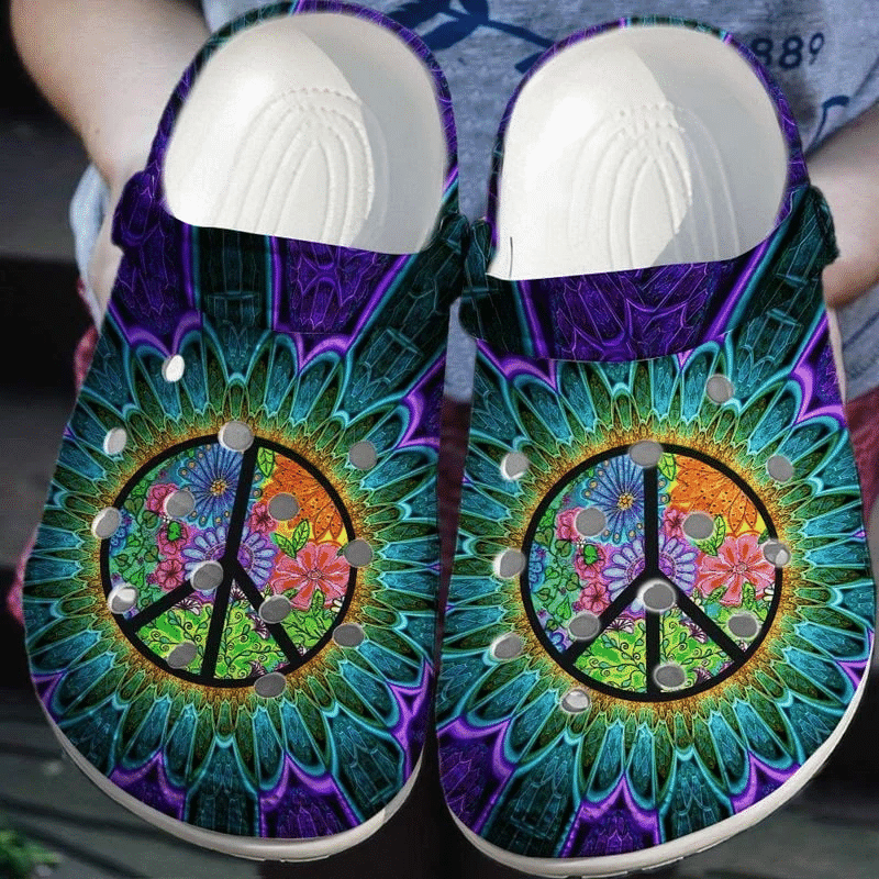 Peace Trippy Hippie Shoes Crocs Clog – Hippie Flower Clog Birthday Gift For Man Woman Peace Trippy Hippie Shoes Crocs Clog – Hippie Flower Clog Birthday Gift For Man Woman