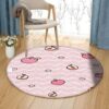 Peach Round Carpet Floor Rug Living Room Bedroom Decor Round Area Rug Carpet