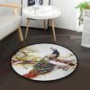 Peacock Cherry Round Carpet Floor Rug Living Room Bedroom Decor Round Area Rug Carpet
