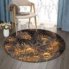 Peacock Feather Round Carpet Floor Rug Living Room Bedroom Decor Round Area Rug Carpet