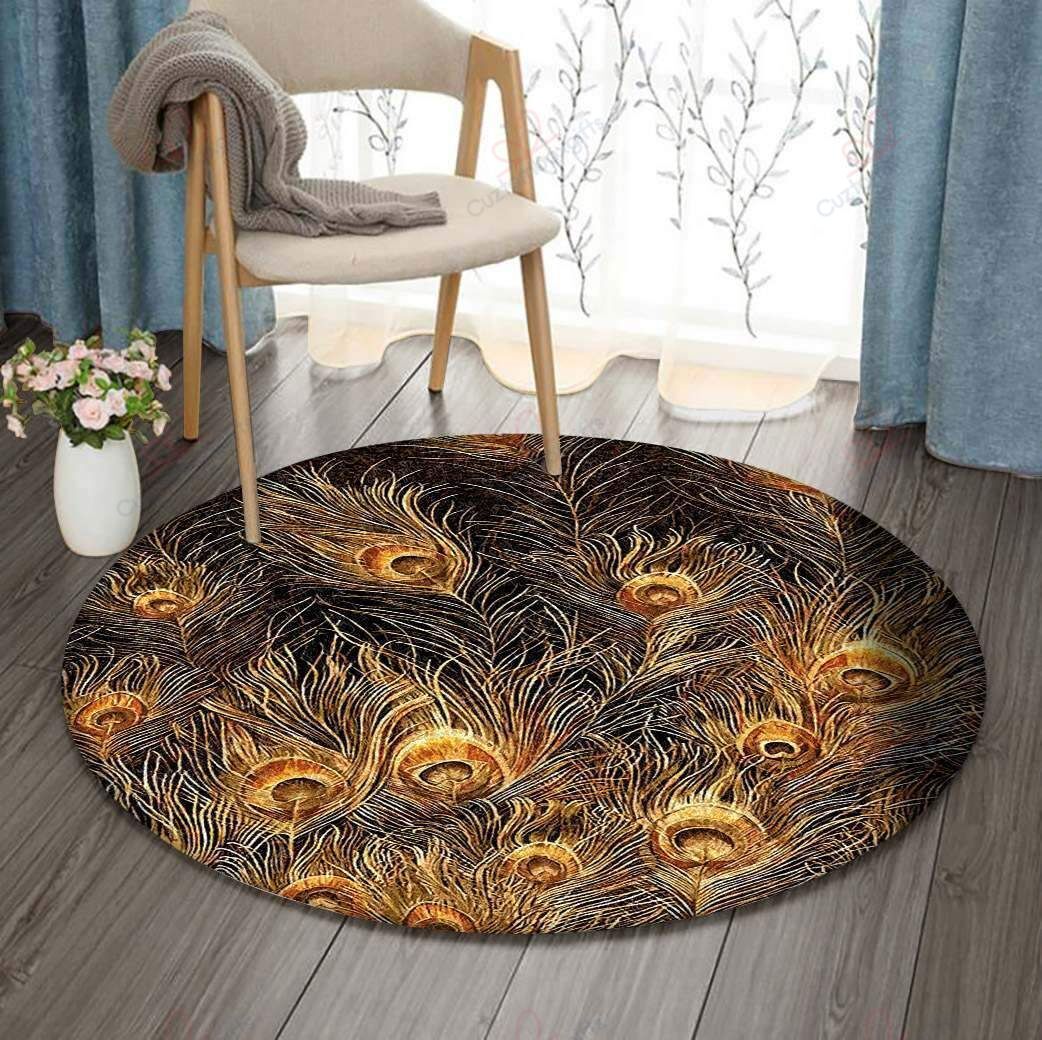 Peacock Feather Round Carpet Floor Rug Living Room Bedroom Decor Round Area Rug Carpet Peacock Feather Round Carpet Floor Rug Living Room Bedroom Decor Round Area Rug Carpet