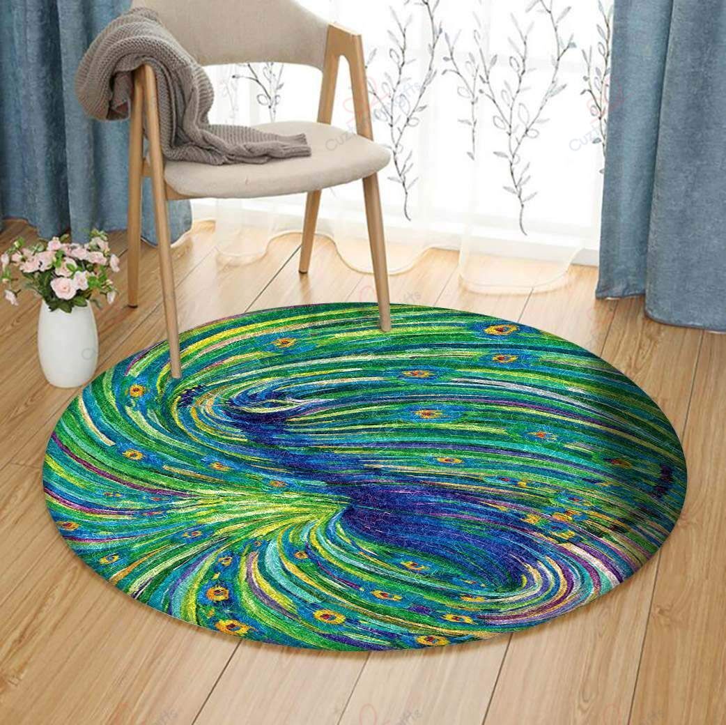 Peacock Round Carpet Floor Rug Living Room Bedroom Decor Round Area Rug Carpet Peacock Round Carpet Floor Rug Living Room Bedroom Decor Round Area Rug Carpet