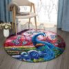 Peacock In Spring Round Carpet Floor Rug Living Room Bedroom Decor Round Area Rug Carpet
