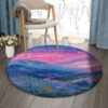 Peacock Mountain Moon And Star Round Carpet Floor Rug Living Room Bedroom Decor Round Area Rug Carpet