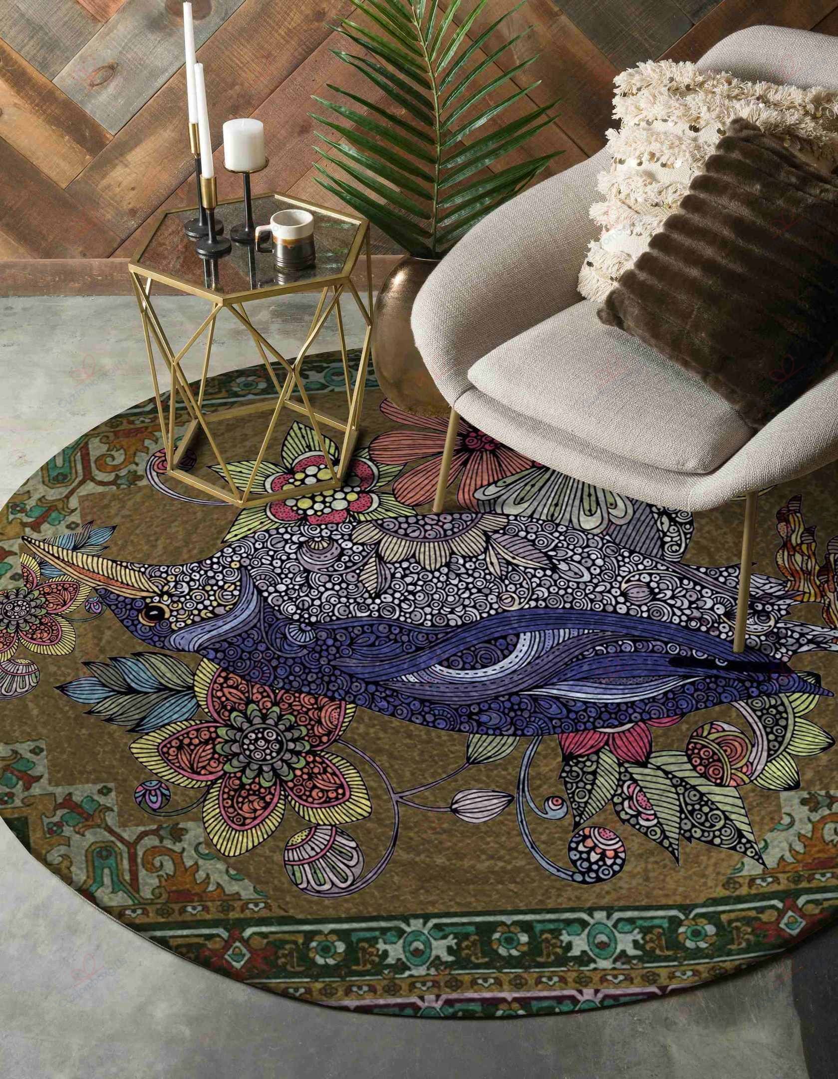 Penguin Pattern Round Carpet Floor Rug Living Room Bedroom Decor Round Area Rug Carpet Penguin Pattern Round Carpet Floor Rug Living Room Bedroom Decor Round Area Rug Carpet