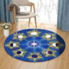 Pentacle Round Carpet Floor Rug Living Room Bedroom Decor Round Area Rug Carpet