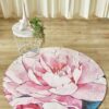 Peonie Flower Round Carpet Floor Rug Living Room Bedroom Decor Round Area Rug Carpet