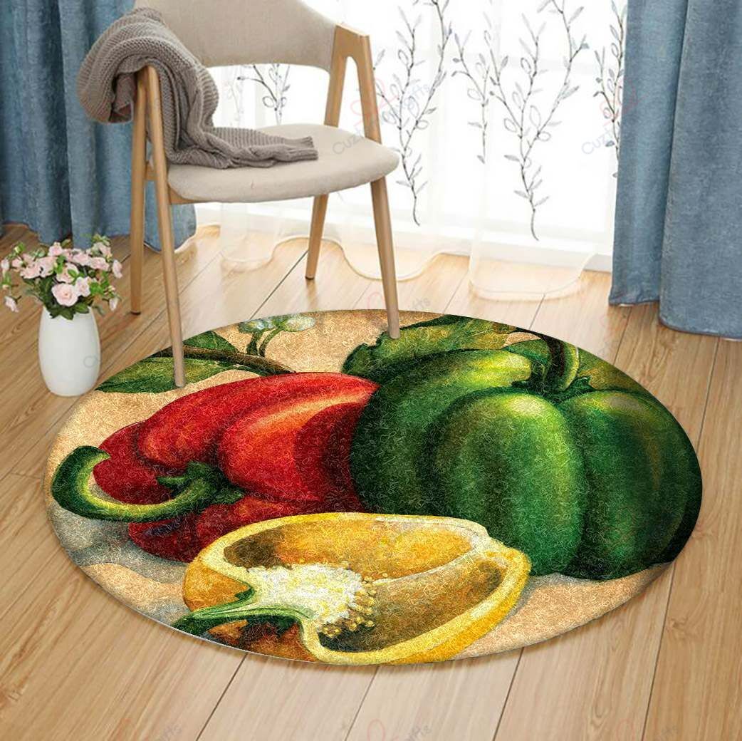 Peppers Round Carpet Floor Rug Living Room Bedroom Decor Round Area Rug Carpet Peppers Round Carpet Floor Rug Living Room Bedroom Decor Round Area Rug Carpet