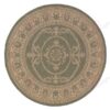 Pergola Emblem Green Natural Round Carpet Floor Rug Living Room Bedroom Decor Round Area Rug Carpet