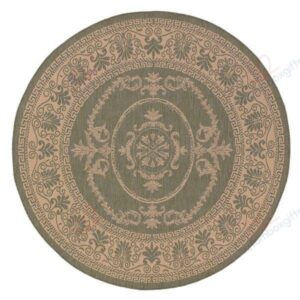 Pergola Emblem Green Natural Round Carpet Floor Rug Living Room Bedroom Decor Round Area Rug Carpet