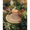 Pergola Garden Trellis Cocoa Natural Round Carpet Floor Rug Living Room Bedroom Decor Round Area Rug Carpet