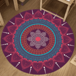 Persian Ethnic Mandala Flowers European Floral Round Carpet Floor Rug Living Room Bedroom Decor Round Area Rug Carpet