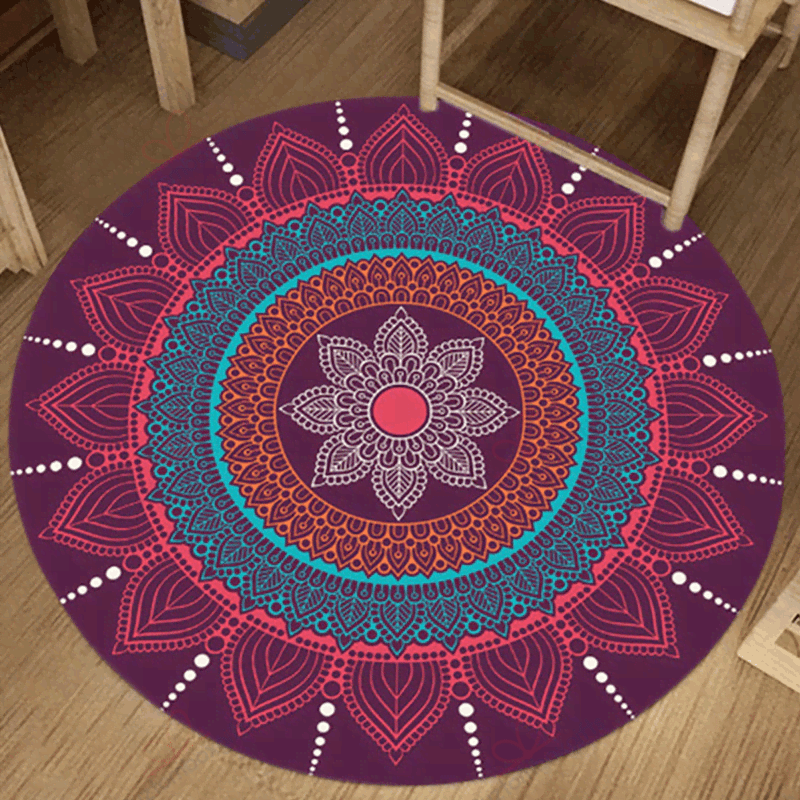 Persian Ethnic Mandala Flowers European Floral Round Carpet Floor Rug Living Room Bedroom Decor Round Area Rug Carpet Persian Ethnic Mandala Flowers European Floral Round Carpet Floor Rug Living Room Bedroom Decor Round Area Rug Carpet