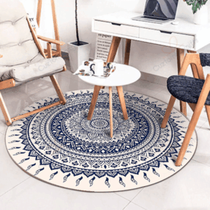 Persian Ethnic Mandala Round Carpet Floor Rug Living Room Bedroom Decor Round Area Rug Carpet